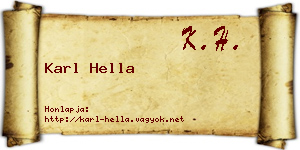 Karl Hella névjegykártya